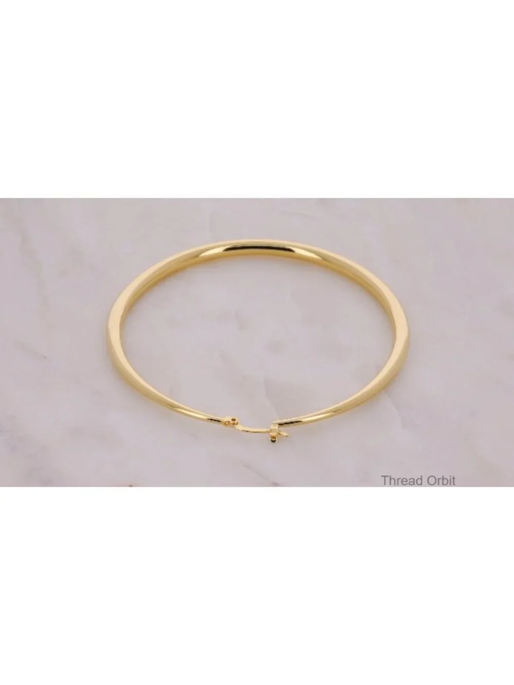 14K Gold Plated Thick Curved Hoop Earrings - Latch Back Closure -